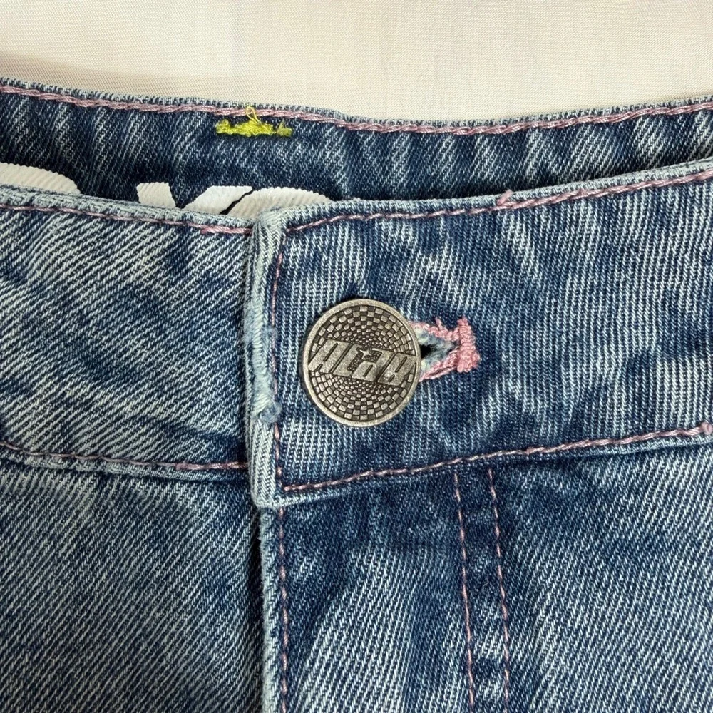 ALAB Denim Jorts Shorts Womens Size 14 (36 waist) Blue Y2K Skate Star Logo